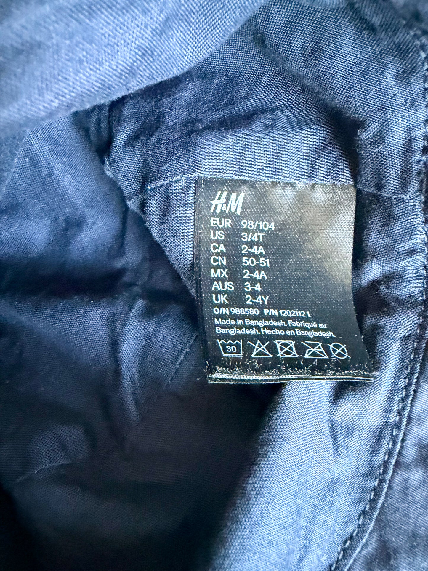 H&M Navy Bucket Hat / 2-3T