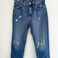 Slouchy Straight Distressed Blue Jeans / 12 years