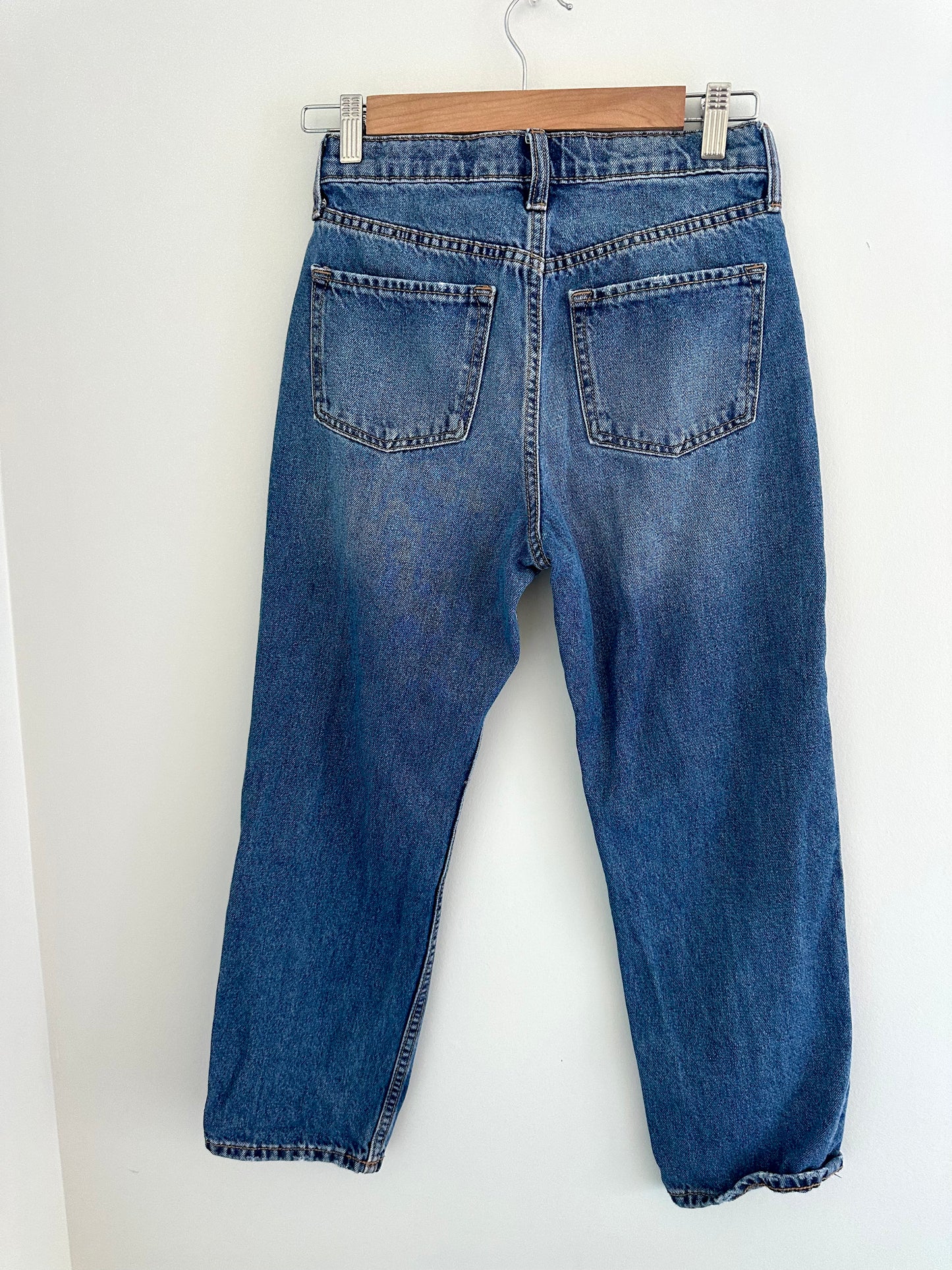 Slouchy Straight Distressed Blue Jeans / 12 years