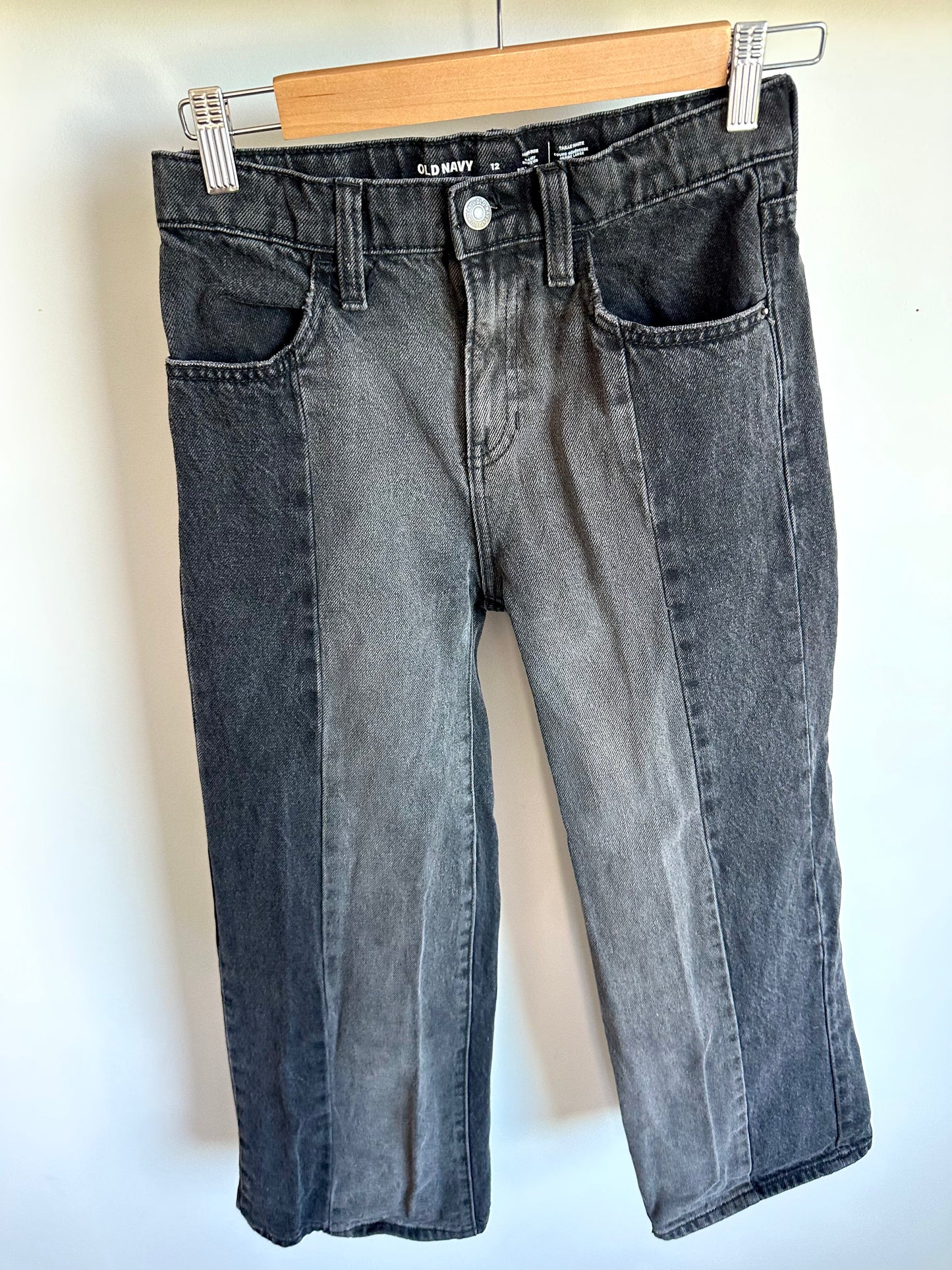 Black High-Rise Wide Leg Jeans / 12 years