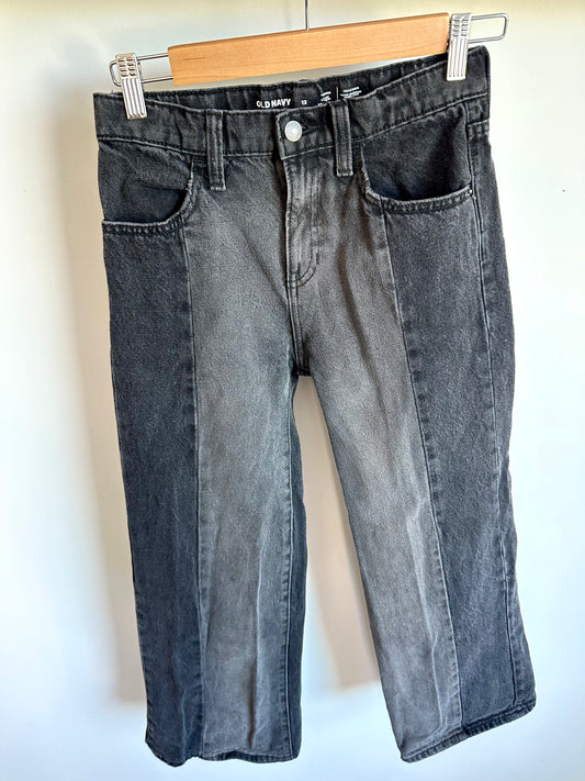 Black High-Rise Wide Leg Jeans / 12 years