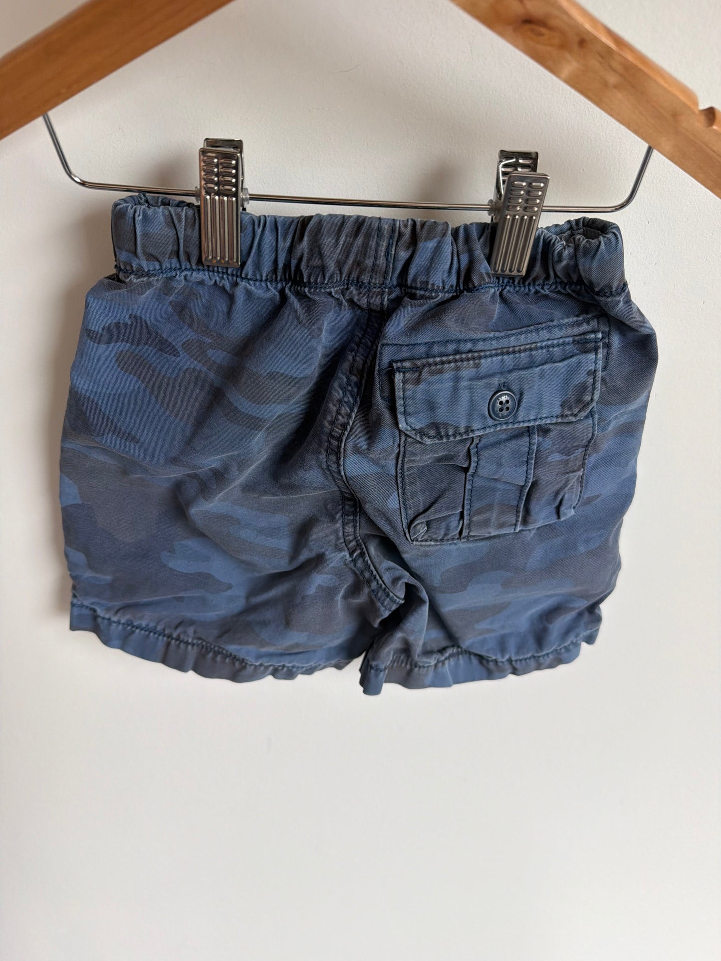 Camo Blue Drawstring Shorts / 2T