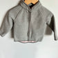 Grey Zipper Sweater with Pink Inside / 12-18m