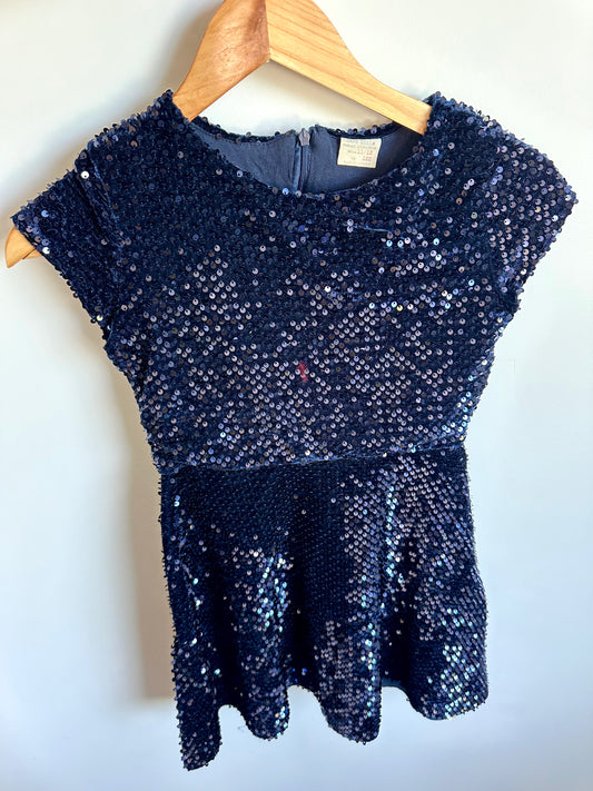 Zara Navy Sequin Dress / 11-12 years