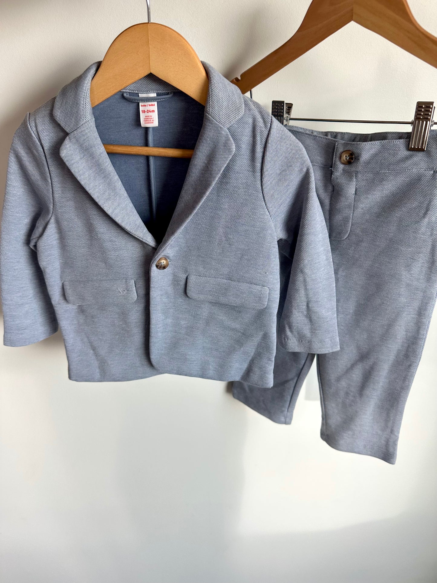 Dusty Blue Blazer and Pant Set / 18-24m