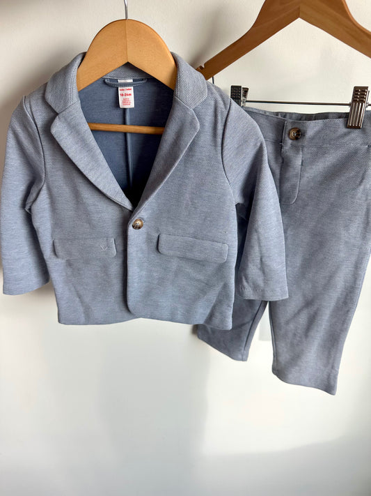 Dusty Blue Blazer and Pant Set / 18-24m