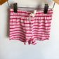 Pink Striped Drawstring Shorts / 3T