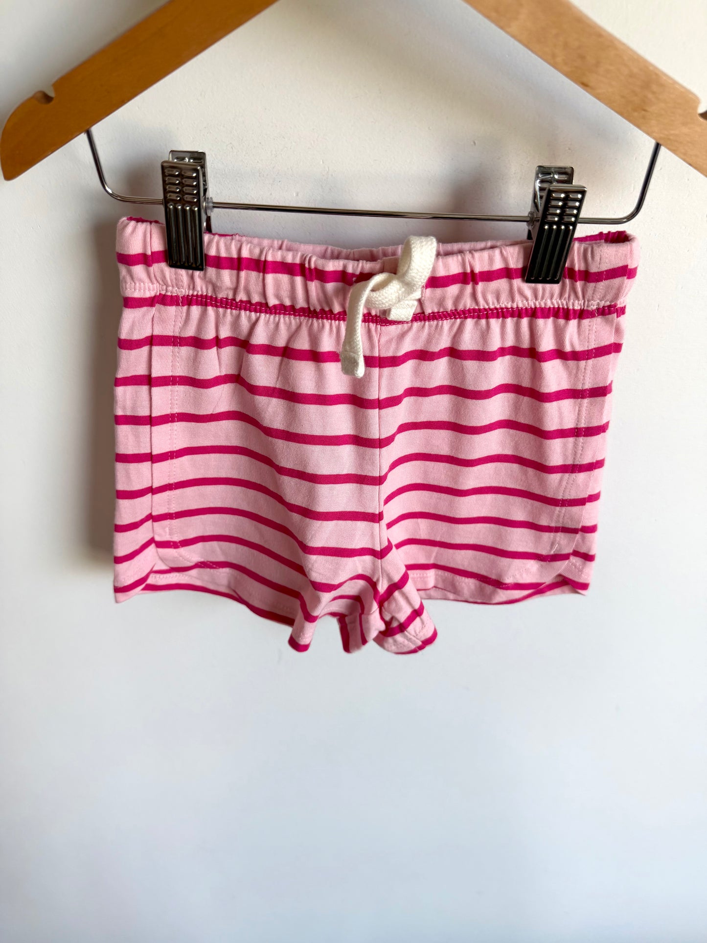 Pink Striped Drawstring Shorts / 3T
