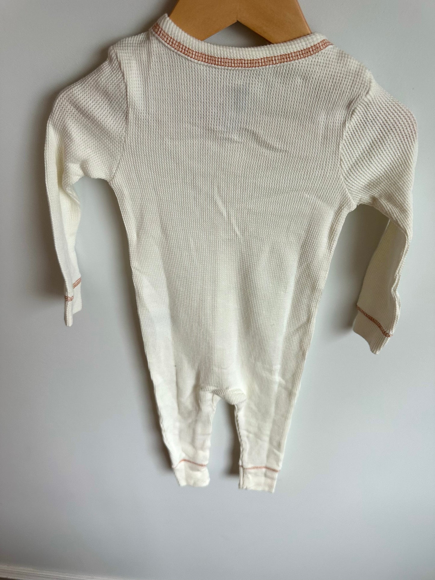 White Waffle Snap Sleeper (With Tags) / 12-18m