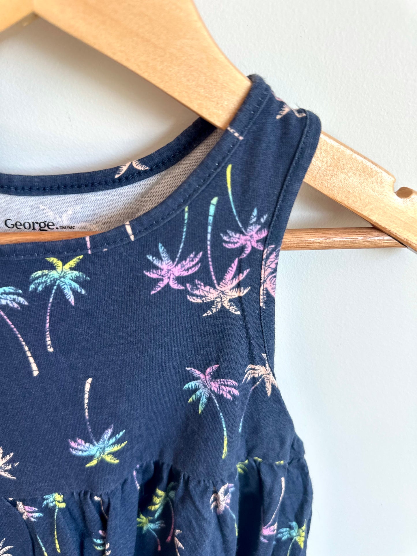 Navy Palm Dress / 2T