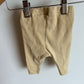 Pale Yellow Ribbed Pants / 2-4m