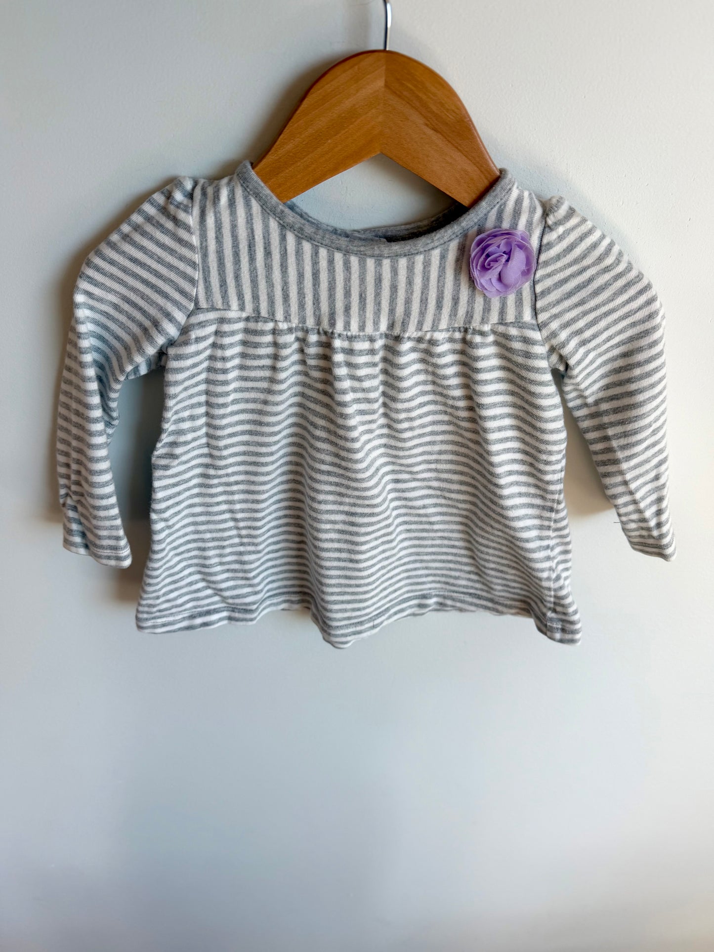 Grey Stripe + Purple Flower / 12-18m