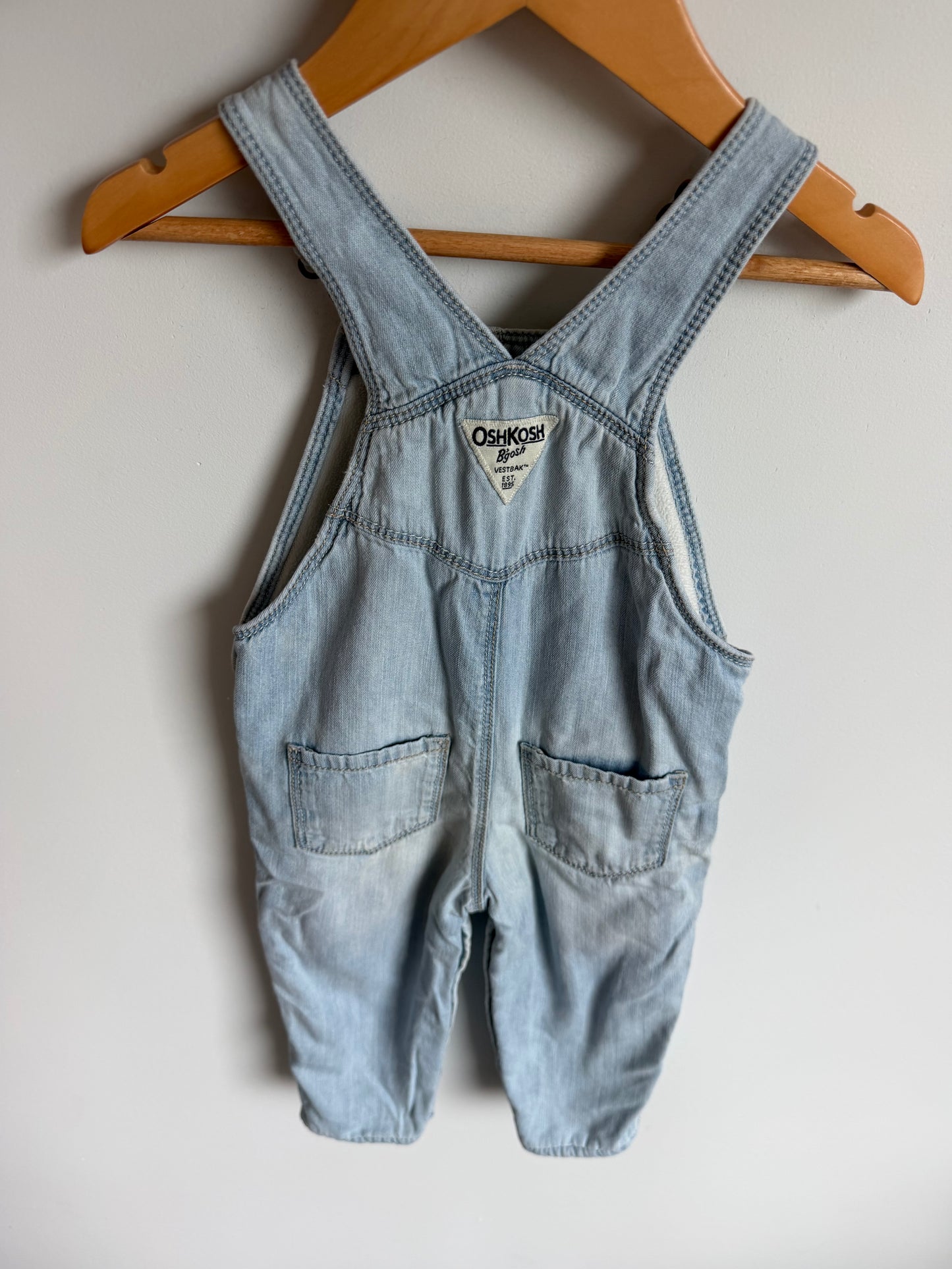 OshKosh Light Wash Denim Overalls / 18m
