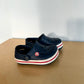 Navy Croc Sandals with Red Stripe / Size 4-5 Toddler