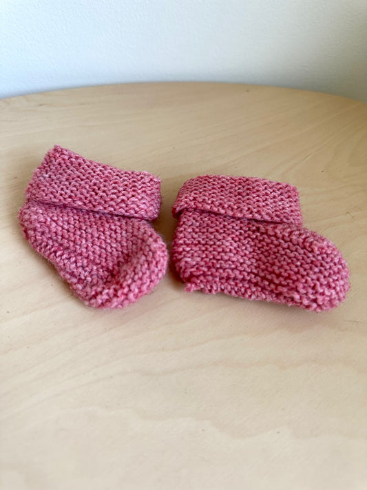 Pink Knit Slippers / 0-3m