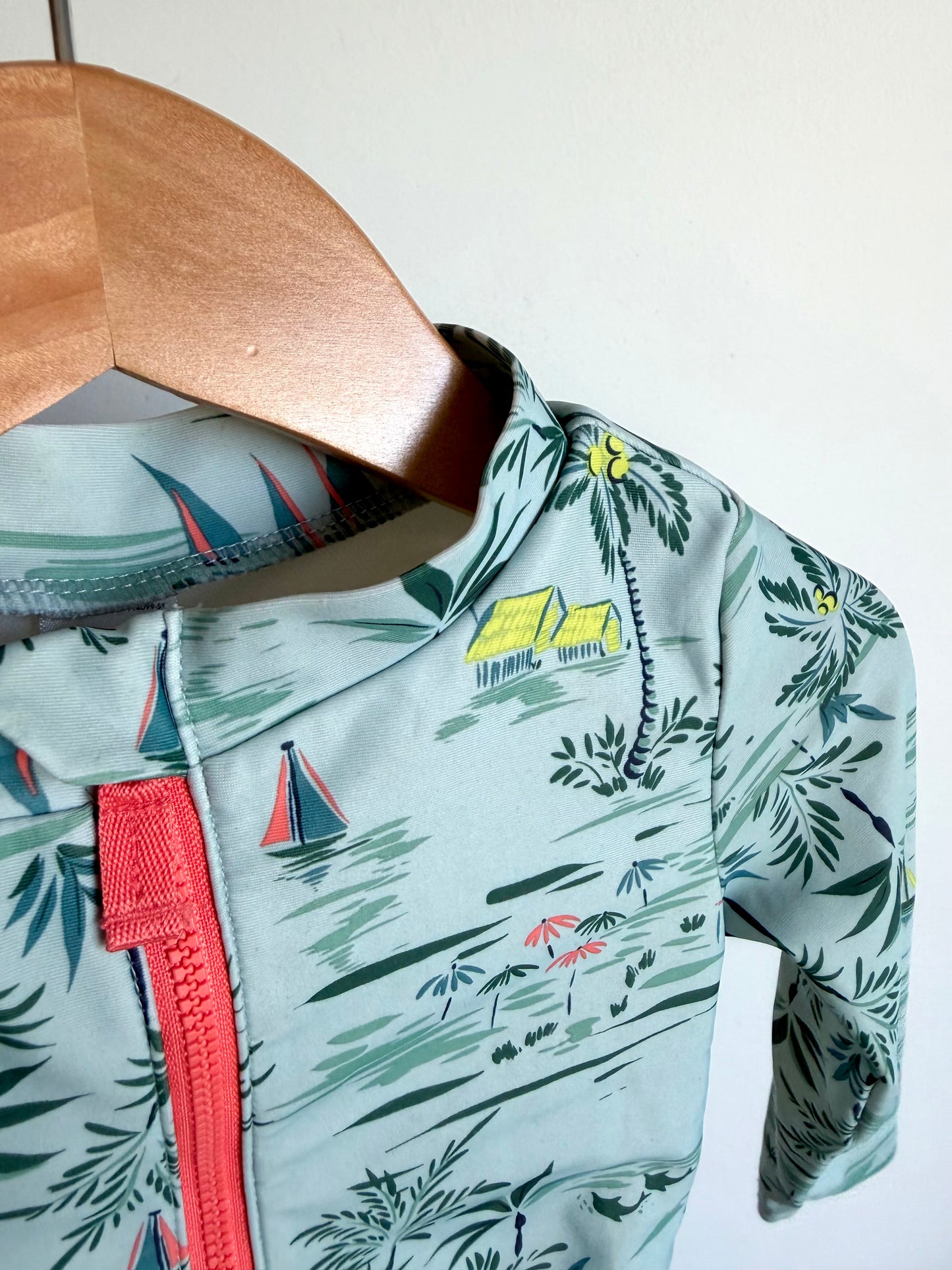 Sailboat Long Sleeve Swimsuit / 2T