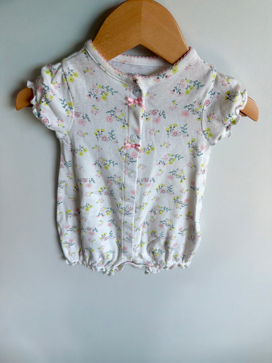 Floral Snail Romper / 3-6m