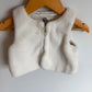 White Fuzzy Bow Vest / 9m
