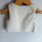 White Fuzzy Bow Vest / 9m