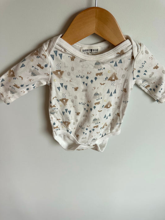 Woodlands White Longsleeve Bodysuit / 0-3m