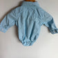 Collared Sky Blue Button Up Bodysuit / 6m