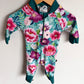 Honeysuckle Floral with Green Trim Swimsuit / 0-6m