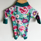 Honeysuckle Floral with Green Trim Swimsuit / 0-6m