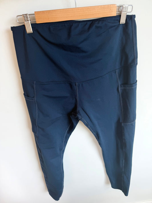 Maternity Navy Side Pockets Leggings / Large