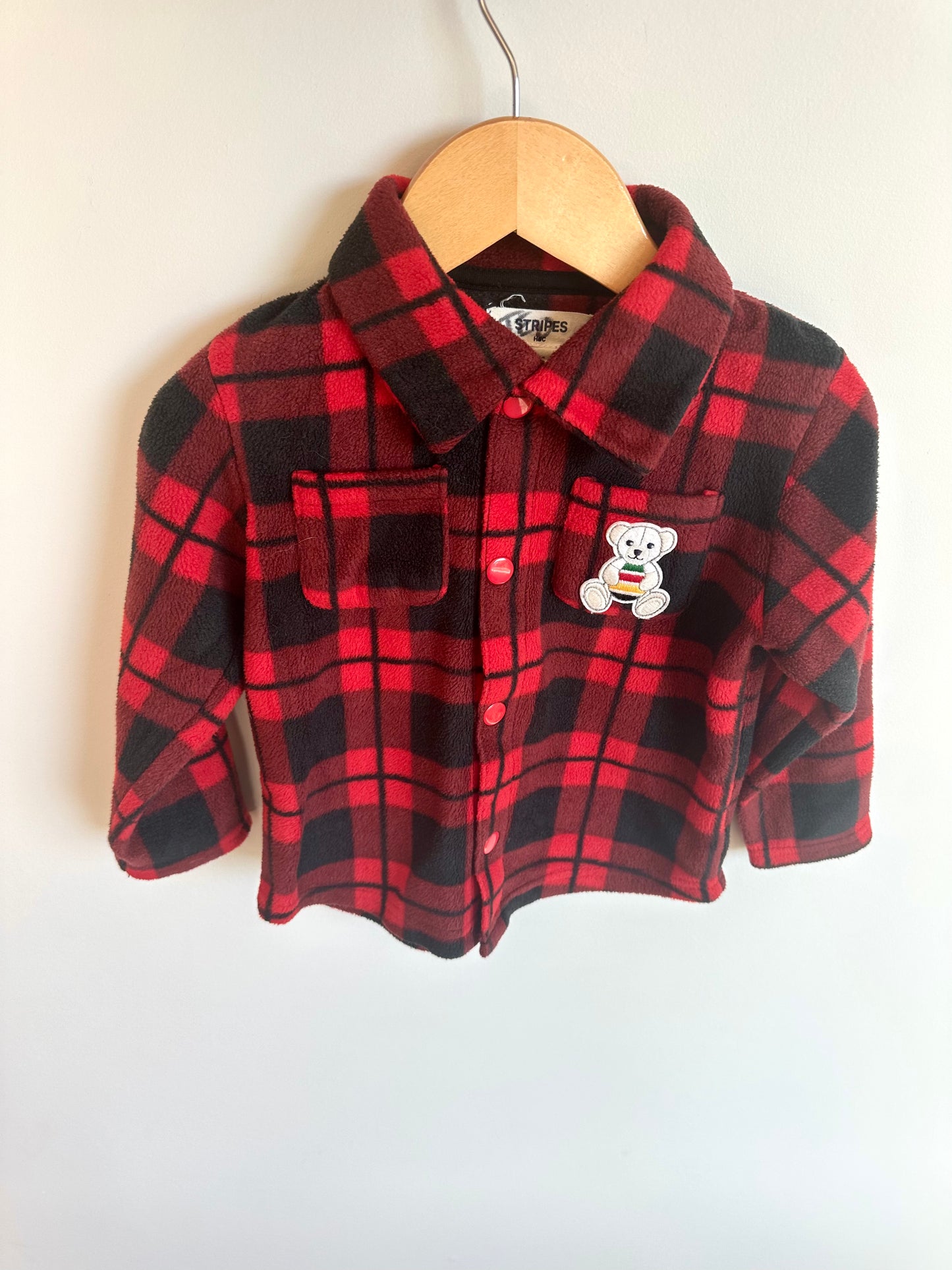 HBC Fleece Plaid Long Sleeve / 12-18m