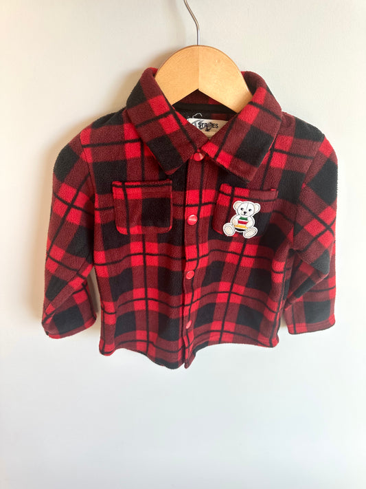 HBC Fleece Plaid Long Sleeve / 12-18m