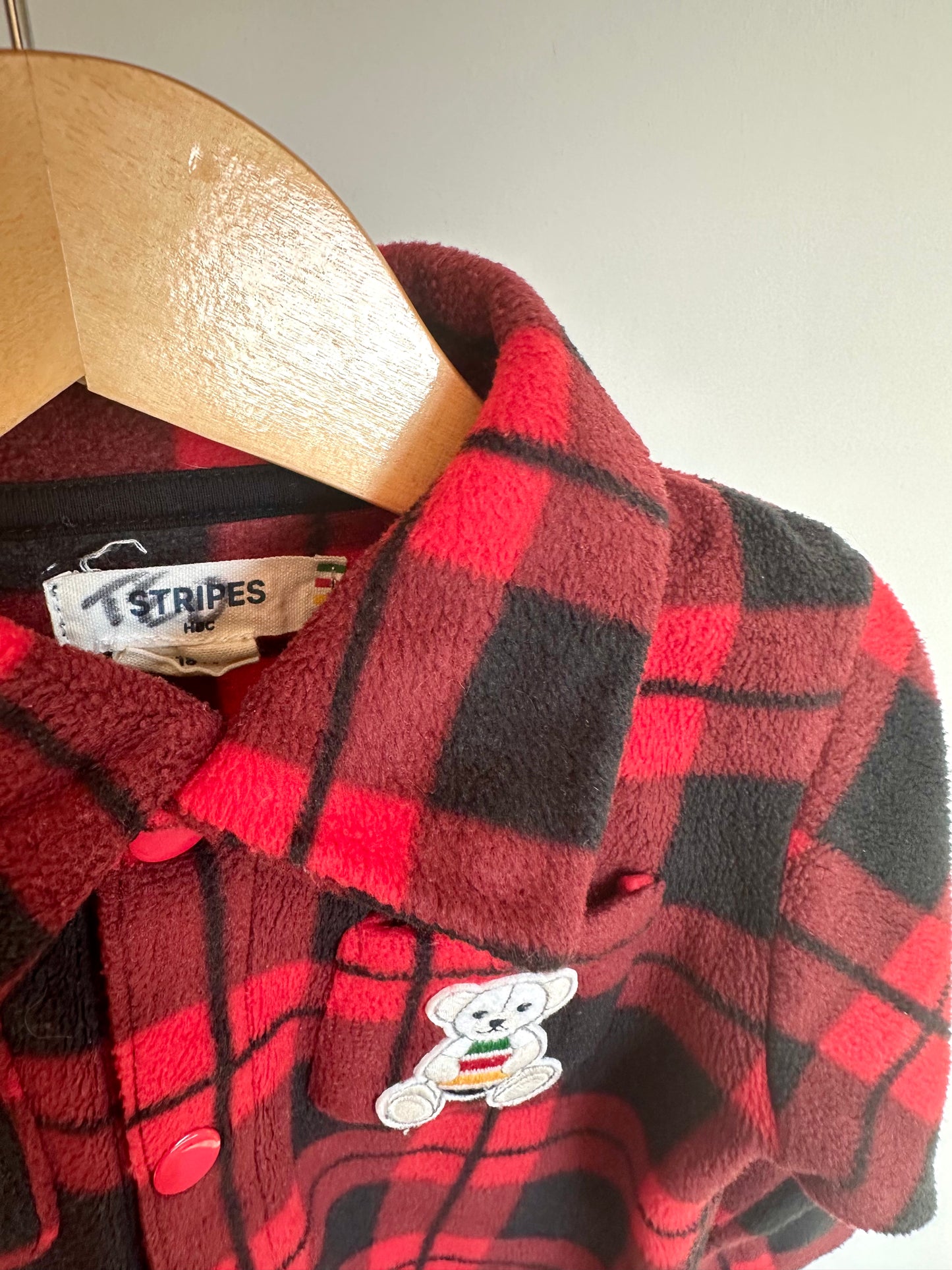 HBC Fleece Plaid Long Sleeve / 12-18m