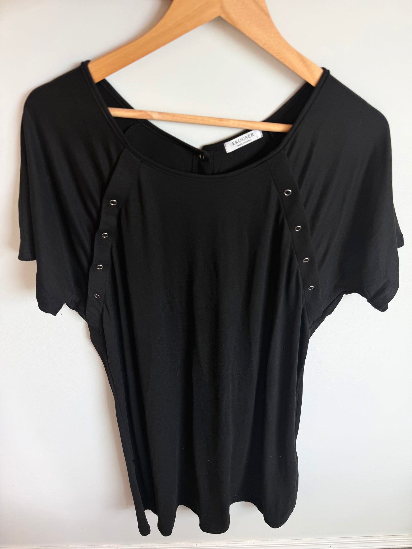 Black Nursing Maternity Gown / Large