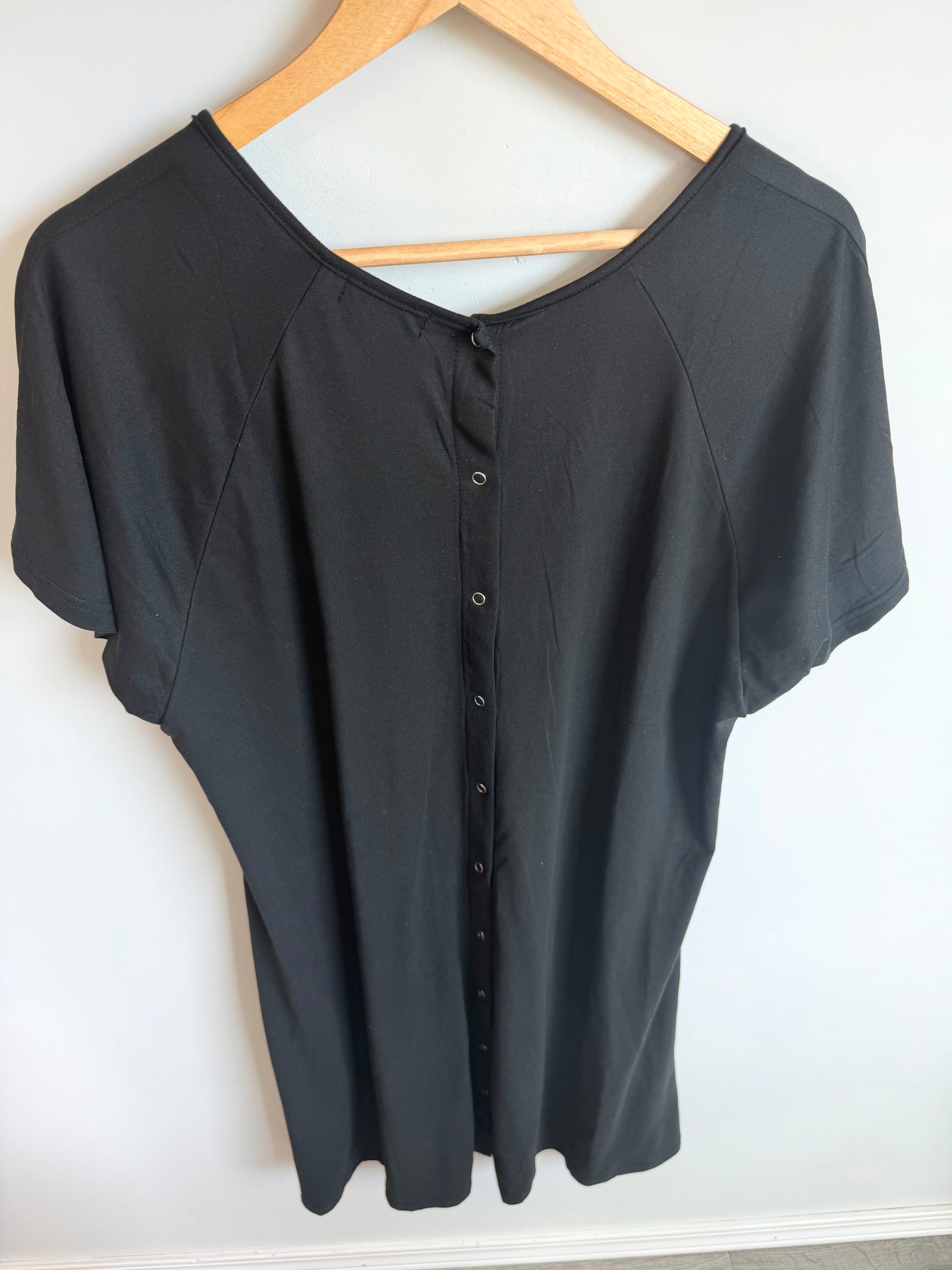 Black Nursing Maternity Gown / Large