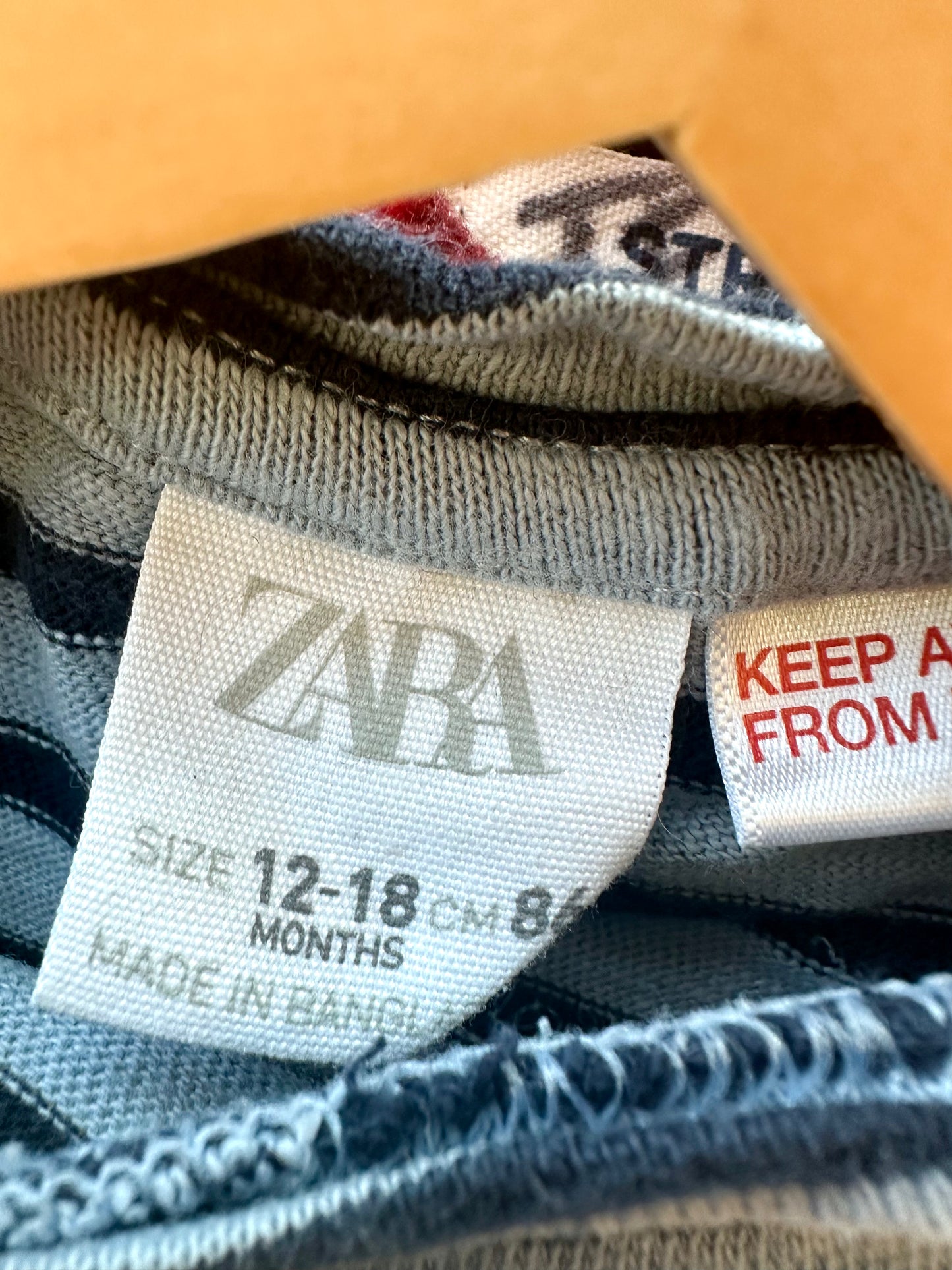 Zara Blue Stripe Pocket Long Sleeve / 12-18m