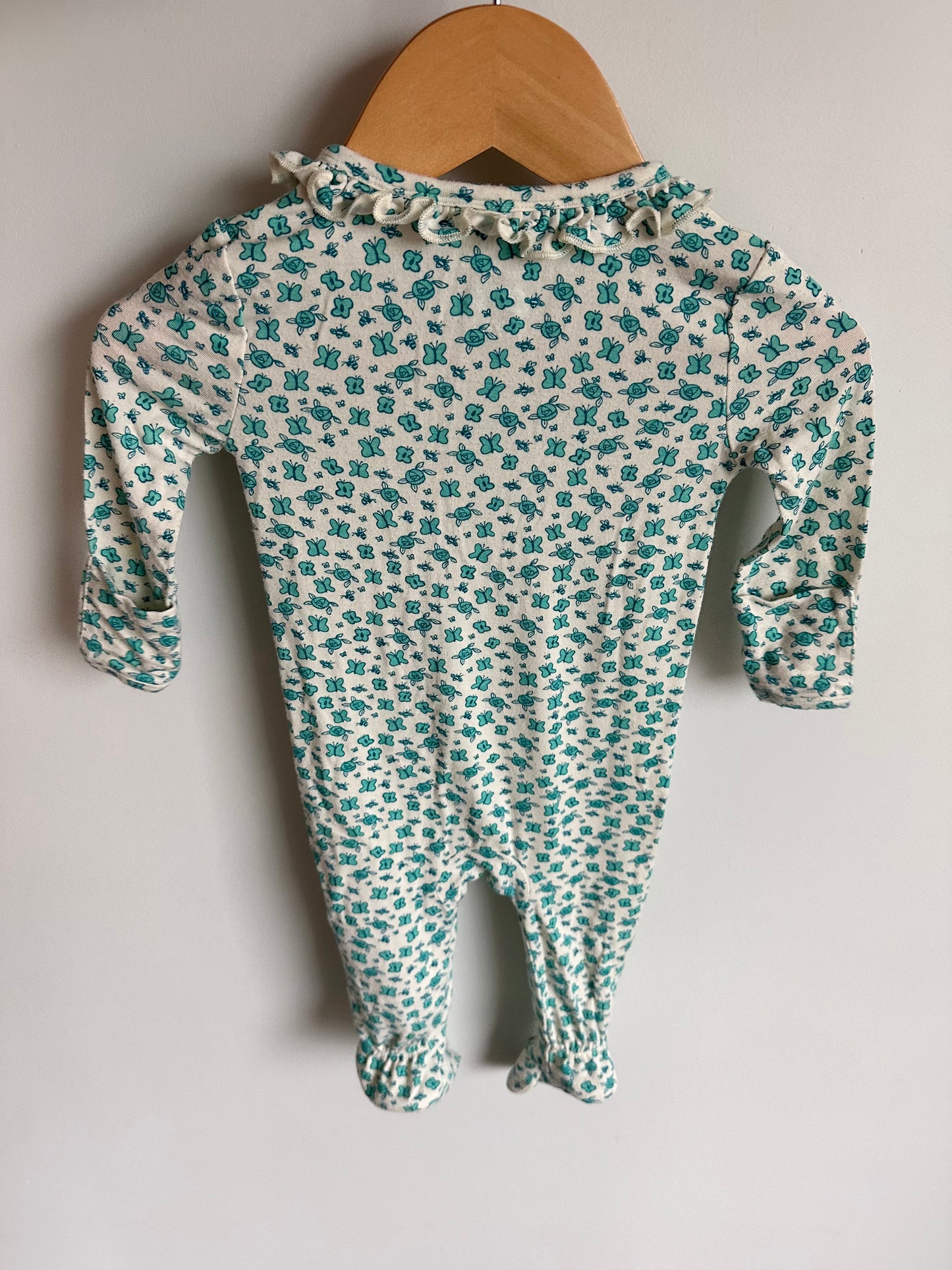 Hatley Blue Butterfly Bamboo Sleeper / 6-9m