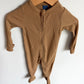 Brown 2 Way Zipper Sleeper / 0-3m