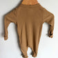 Brown 2 Way Zipper Sleeper / 0-3m