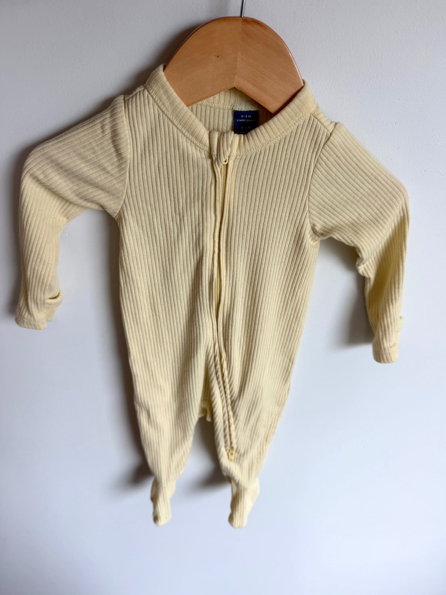 Yellow 2 Way Zipper Sleeper / 0-3m