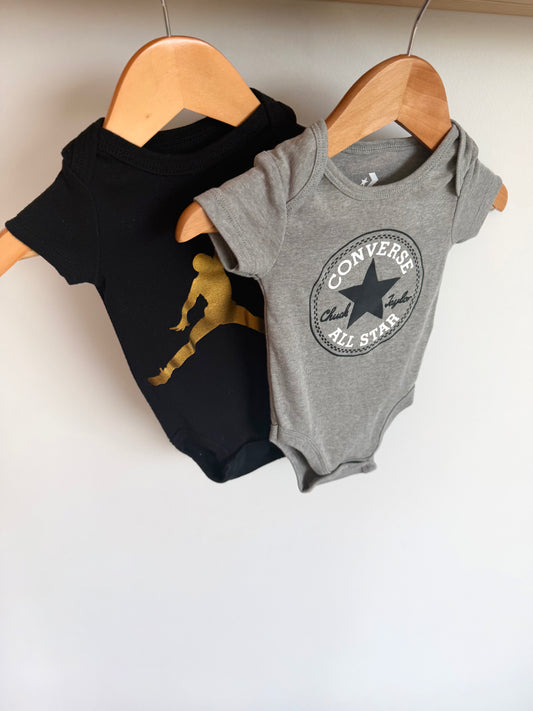 Air Jordan and Coverse Bodysuits (2) / 3-6m