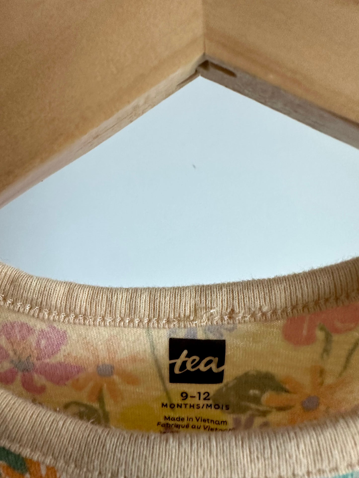 Tea Collection Tan Floral Romper / 9-12m