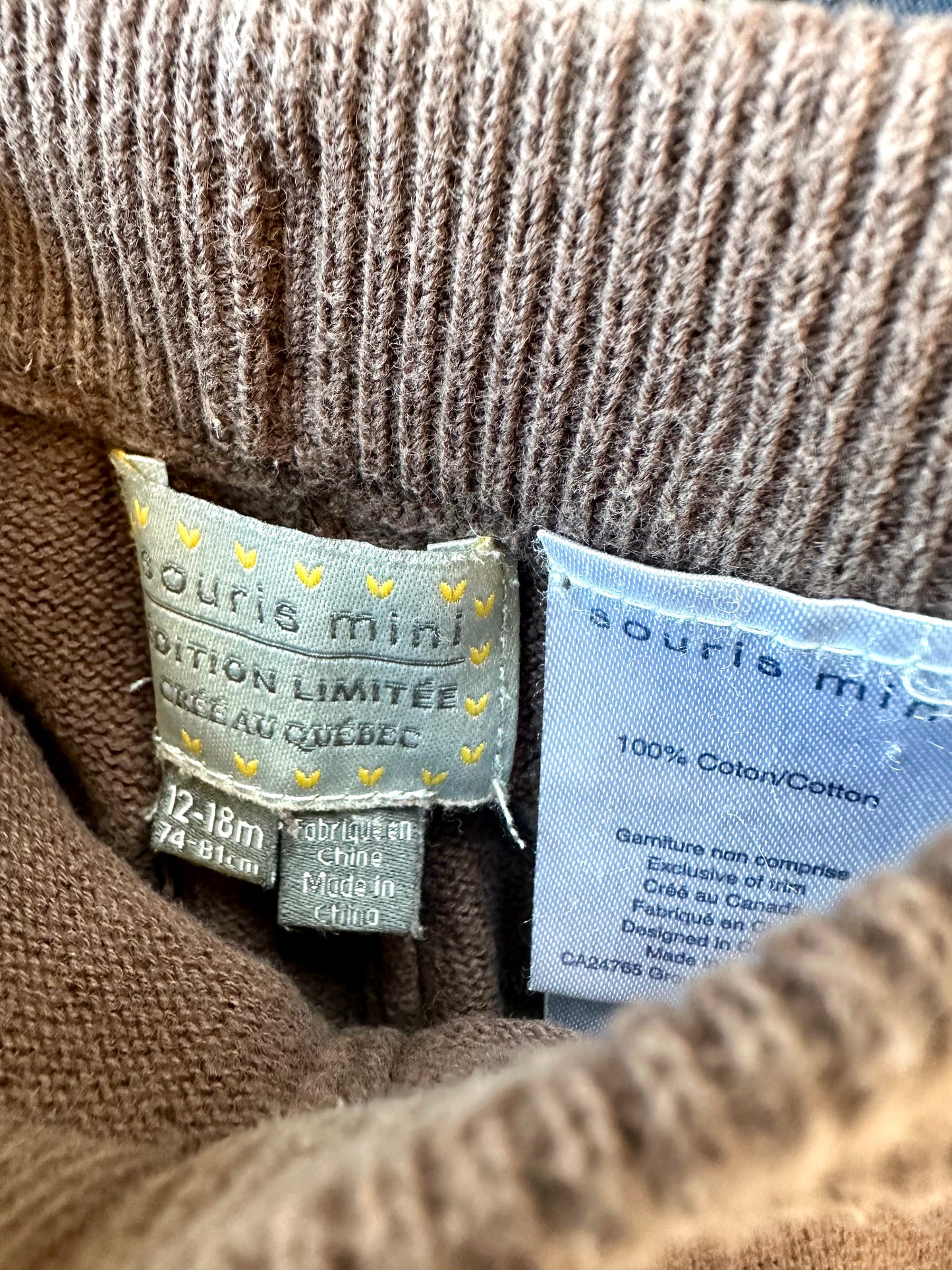 Souris Minis Brown Knit Pants / 12-18m
