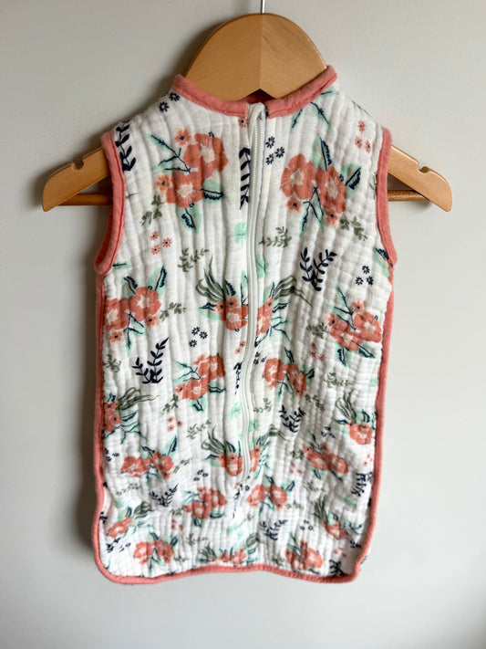 Pink Flower Cotton Sleep Sack / 3-6m