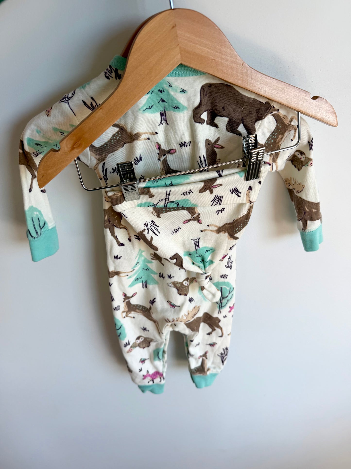 100% Organic Cotton Woodlands Sleeper and Toque Set / 3-6m