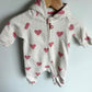 H&M Heart Hood Zipper Jumpsuit / 1-2m