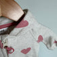 H&M Heart Hood Zipper Jumpsuit / 1-2m