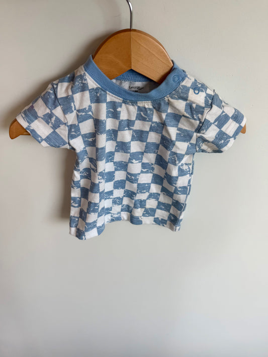 Checkered Blue T-Shirt / 0-3m