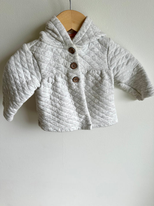 Quilted Grey Hoodie Sweater / 6m