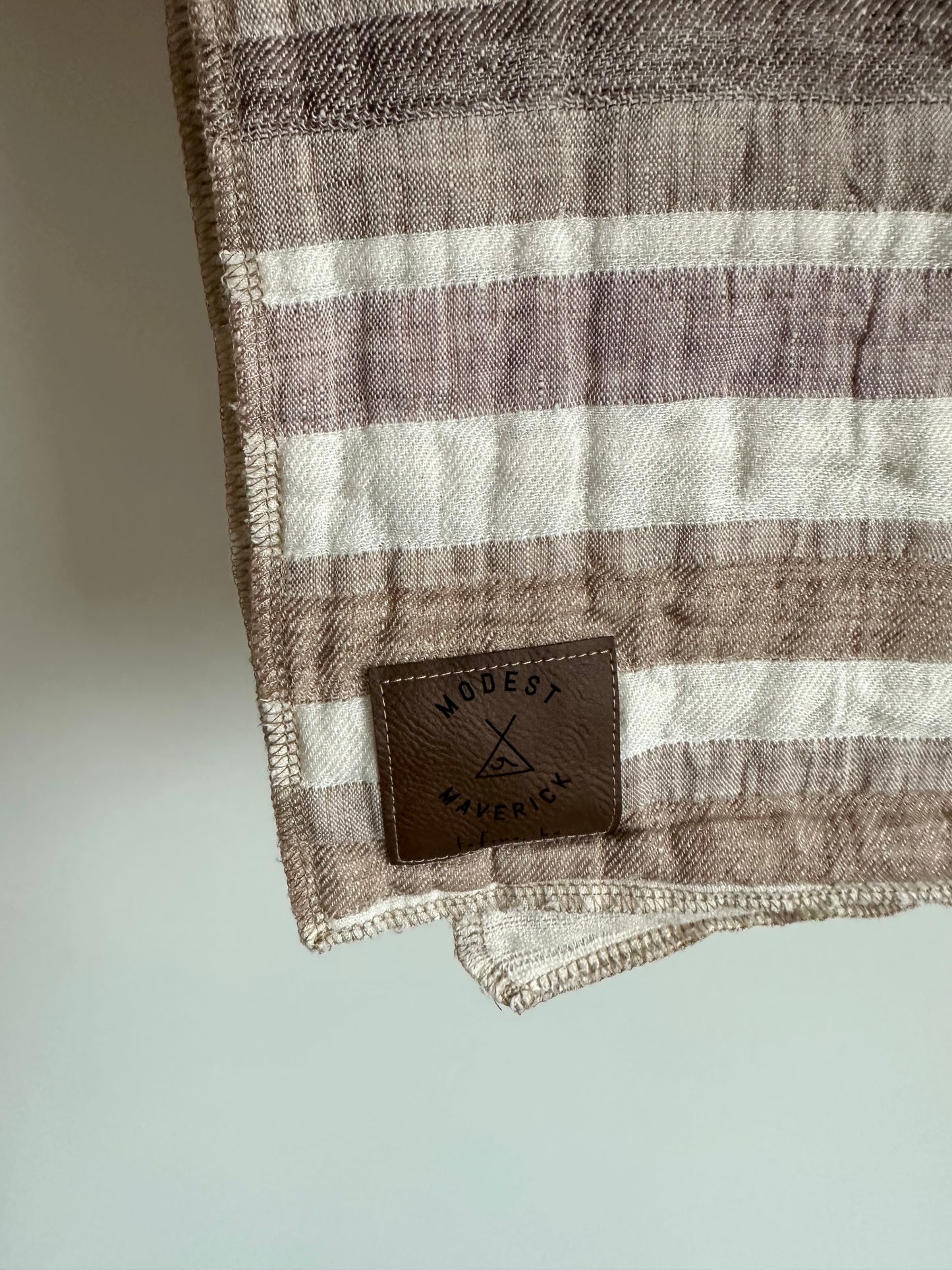 Modest Maverick Fawn Striped Baby Blanket
