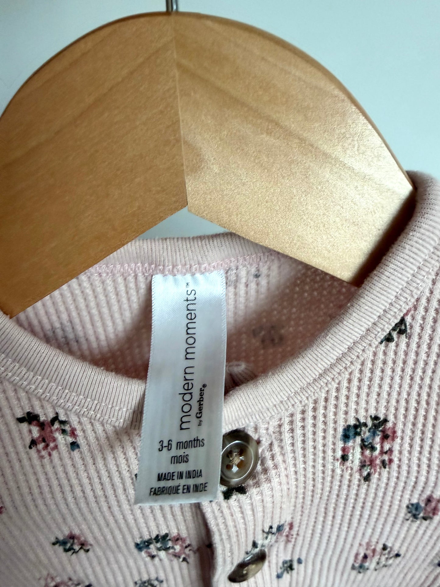 Waffle Floral Pink Jumpsuit / 3-6m