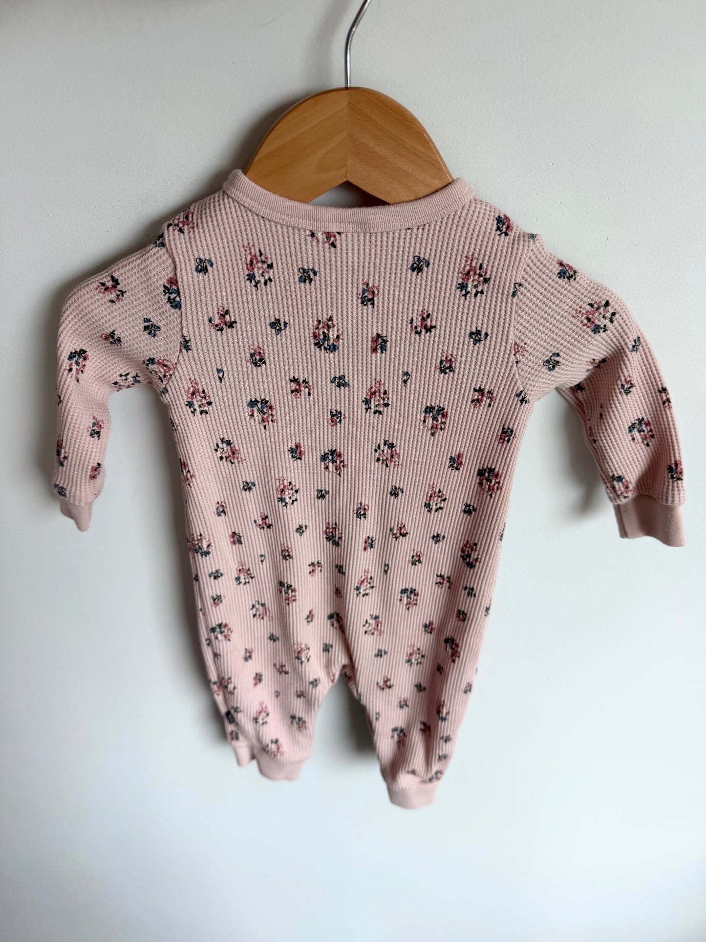 Waffle Floral Pink Jumpsuit / 3-6m